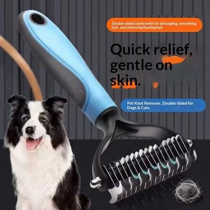 #Summervibes #Petlovers Pet Dematting Undercoat Rake, Double-Sided Deshedding Brush for Dogs & Cats Comb , Pain-Free Tangle Remover, Reduces Shedding & Mats, Grooming Tool，N2