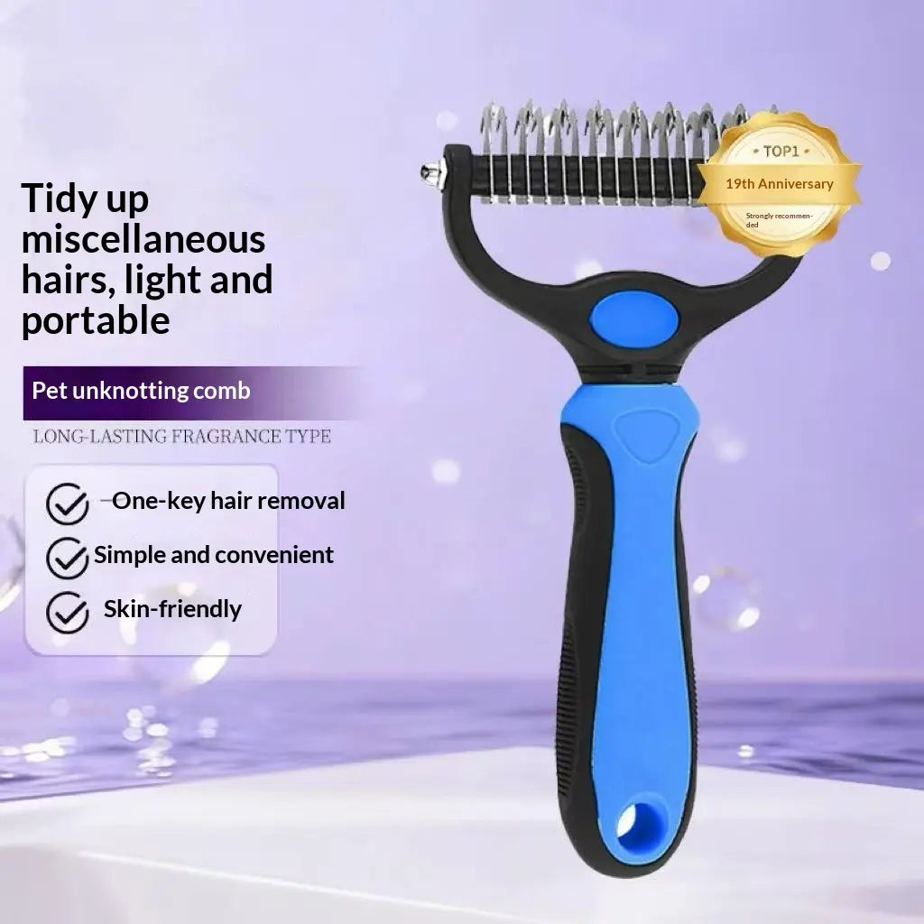#Summervibes #Petlovers Pet Dematting Undercoat Rake, Double-Sided Deshedding Brush for Dogs & Cats Comb , Pain-Free Tangle Remover, Reduces Shedding & Mats, Grooming Tool，N2