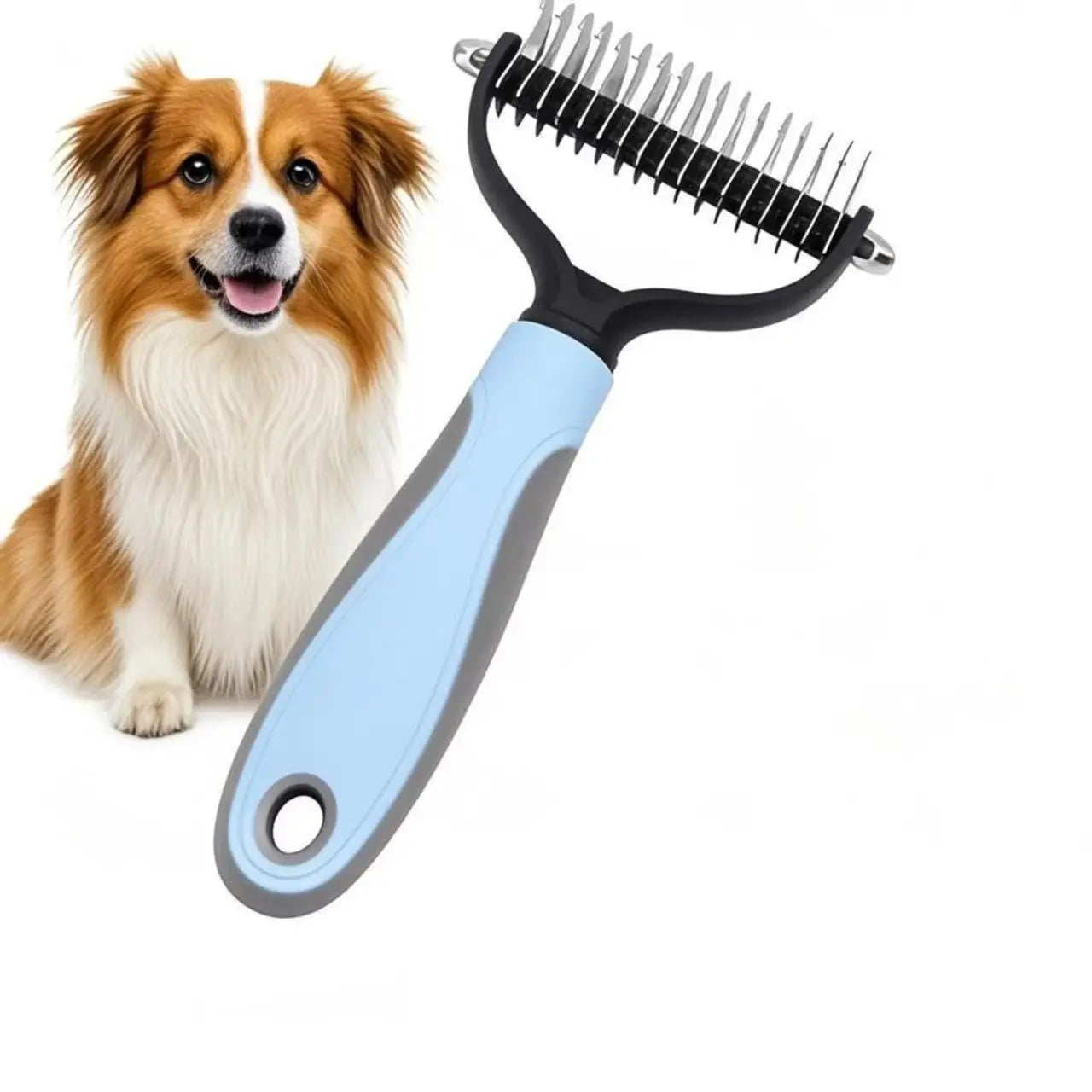 Double-Sided Dog Grooming Comb and Hair Removal Brush for Pets